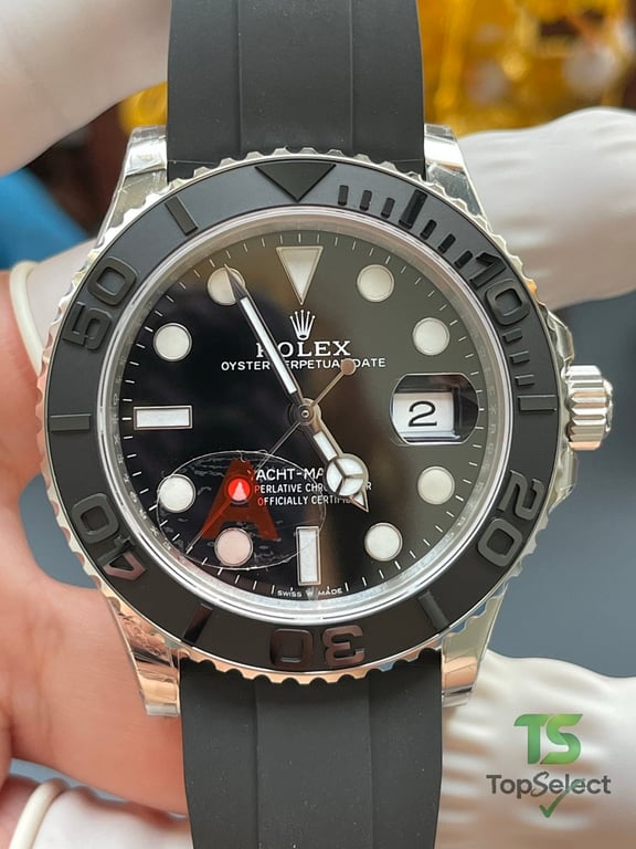 Rolex Yacht-Master Black Dial Oysterflex Strap - 12