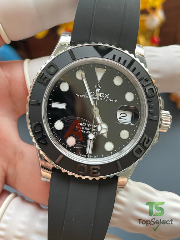 Rolex Yacht-Master Black Dial Oysterflex Strap - 14