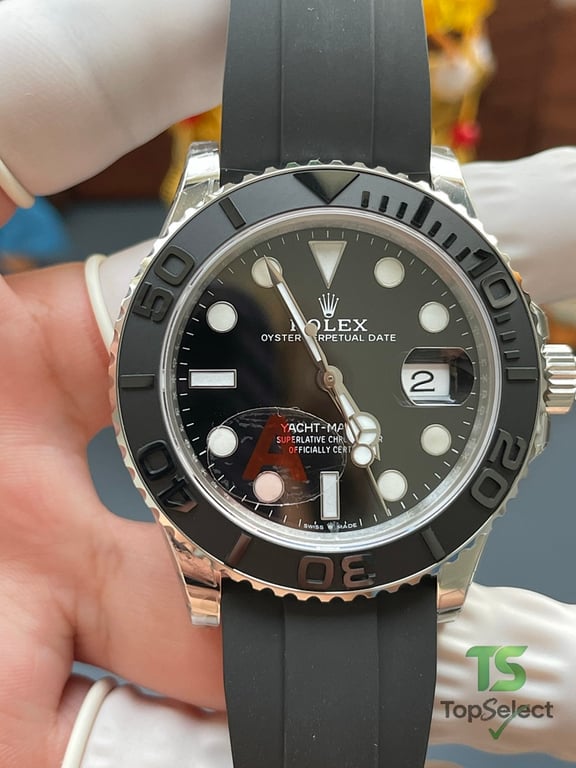 Rolex Yacht-Master Black Dial Oysterflex Strap - 7