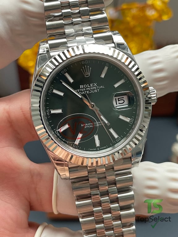 Rolex Datejust Green Dial Silver - 13