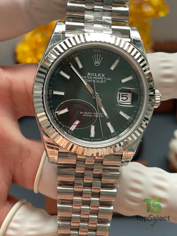 Rolex Datejust Green Dial Silver - 4
