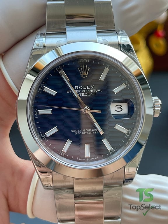 Rolex Datejust Blue Grid Dial Oyster Bracelet - 13