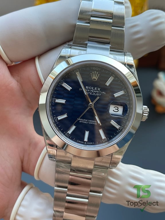 Rolex Datejust Blue Grid Dial Oyster Bracelet - 14