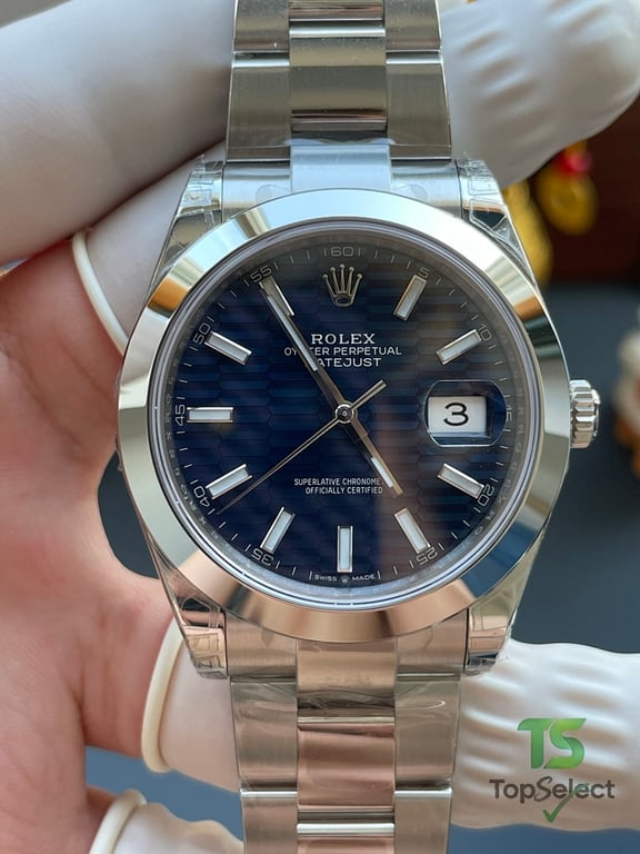 Rolex Datejust Blue Grid Dial Oyster Bracelet - 5