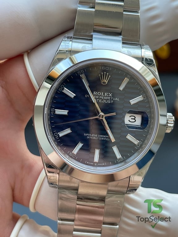 Rolex Datejust Blue Grid Dial Oyster Bracelet - 7
