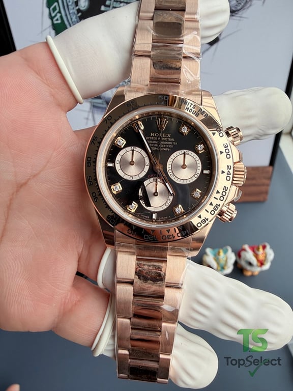 Rolex Cosmograph Daytona Rose Gold Black Diamond Dial - 11