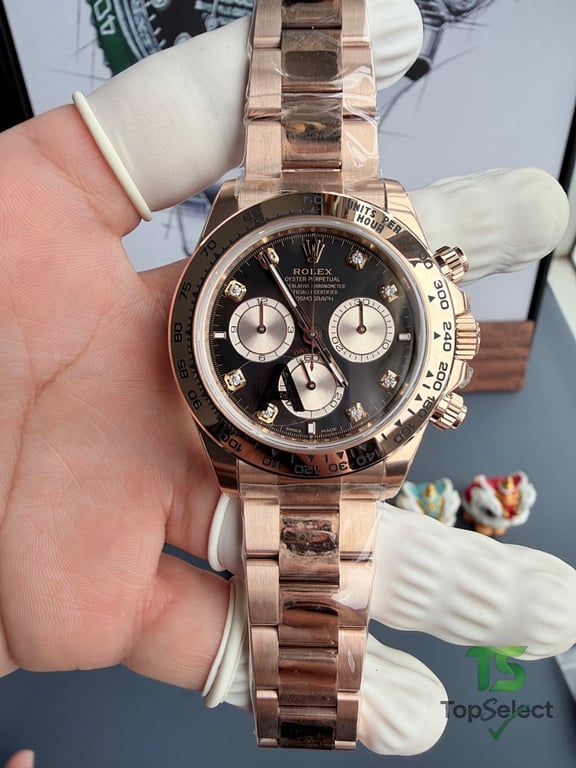 Rolex Cosmograph Daytona Rose Gold Black Diamond Dial - 13