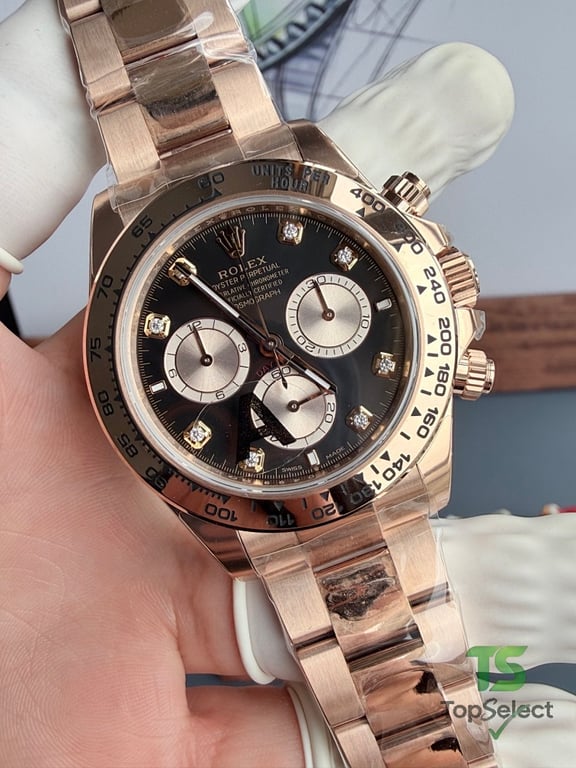 Rolex Cosmograph Daytona Rose Gold Black Diamond Dial - 15
