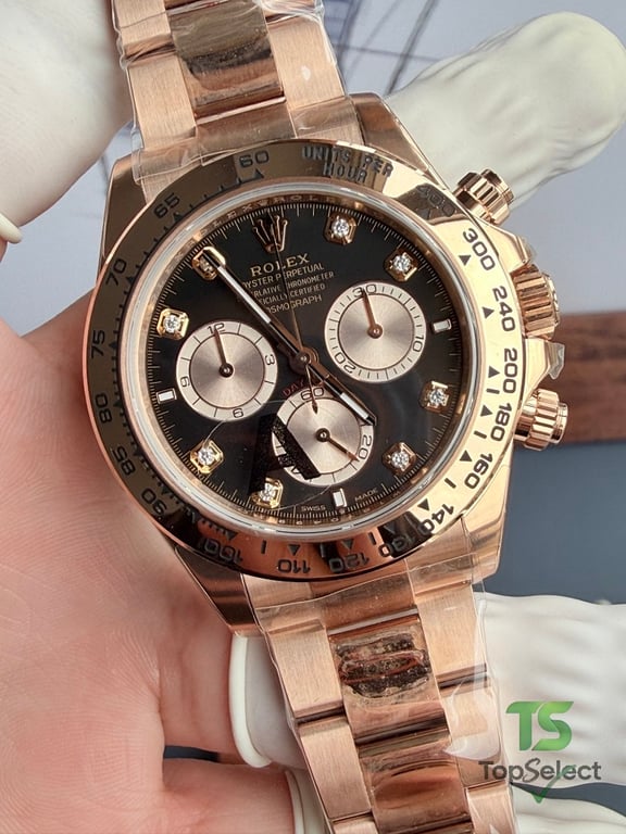 Rolex Cosmograph Daytona Rose Gold Black Diamond Dial - 19