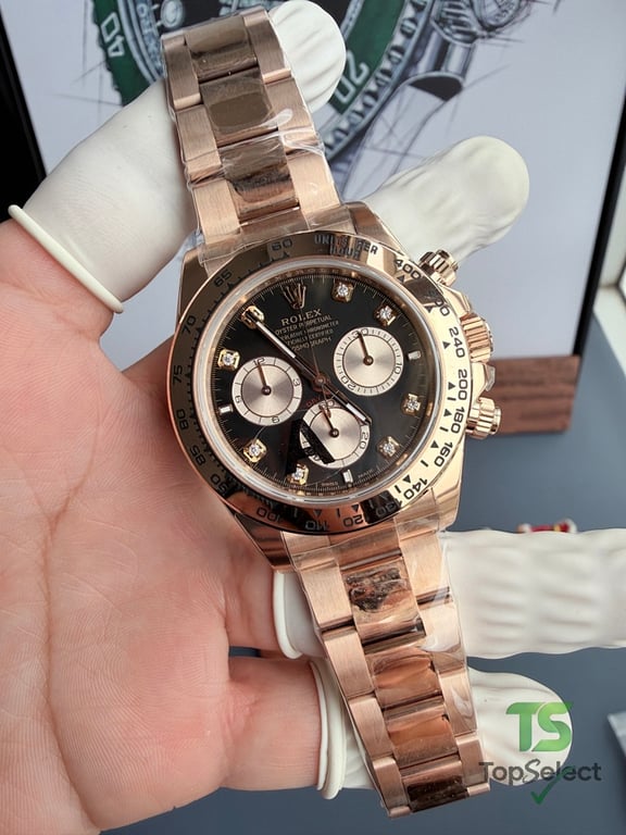 Rolex Cosmograph Daytona Rose Gold Black Diamond Dial - 4