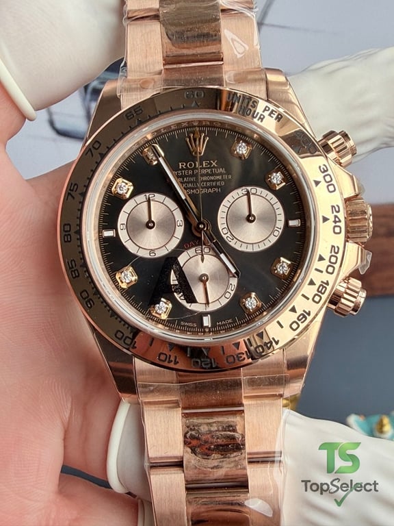 Rolex Cosmograph Daytona Rose Gold Black Diamond Dial - 8