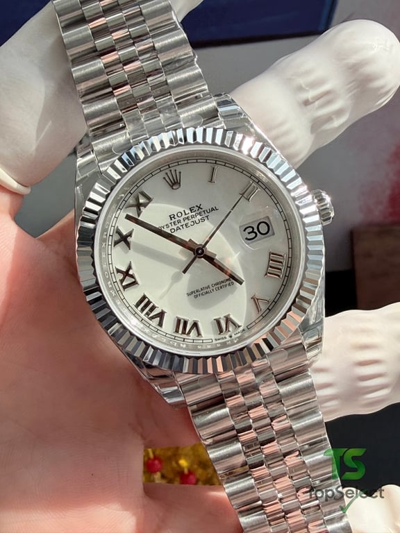 Rolex Datejust 41 White Roman Dial - 11
