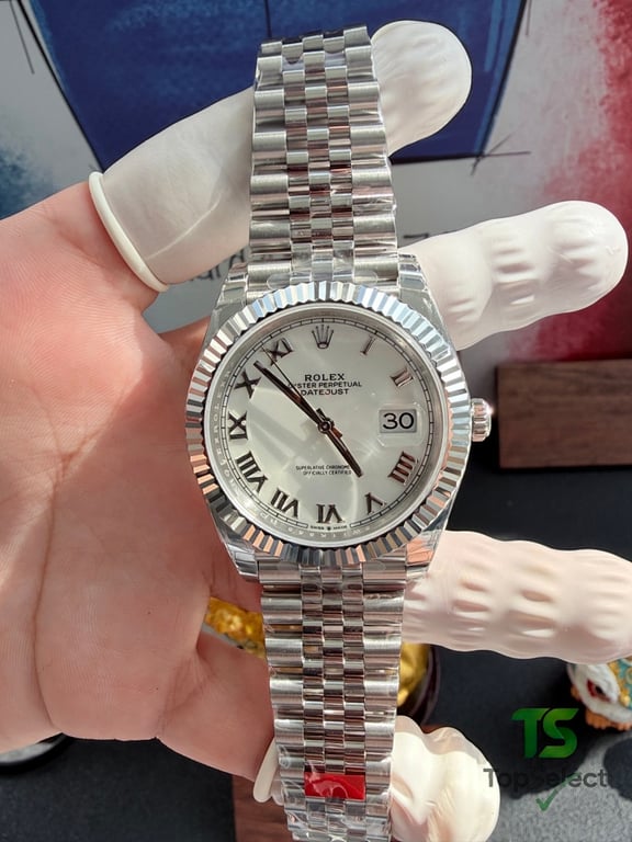 Rolex Datejust 41 White Roman Dial - 13