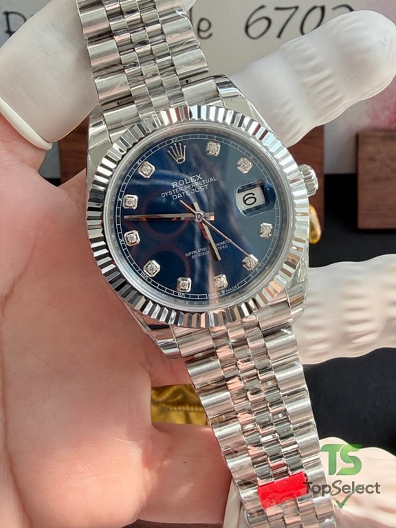 Rolex Datejust 41 Blue Dial Diamond Markers - 11