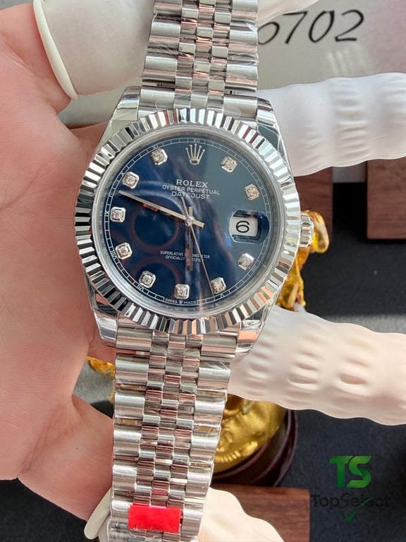 Rolex Datejust 41 Blue Dial Diamond Markers - 8