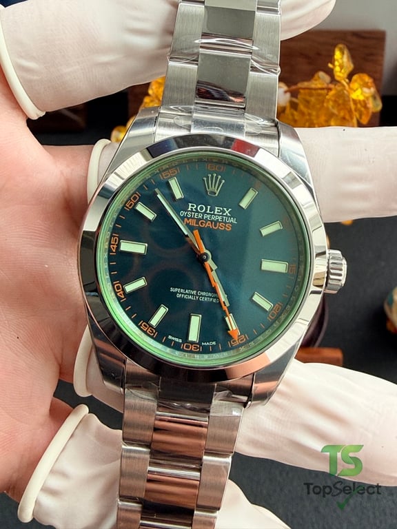 Rolex Milgauss Z-Blue Dial Green Crystal - 11
