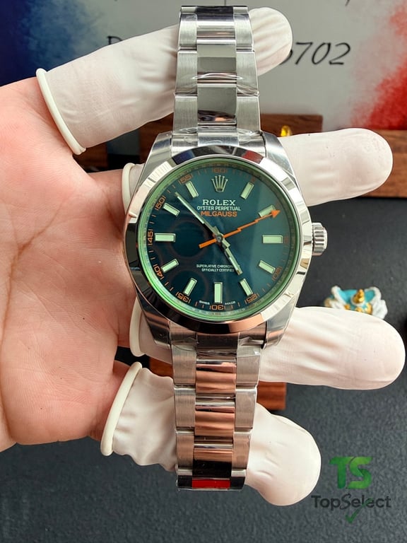 Rolex Milgauss Z-Blue Dial Green Crystal - 16