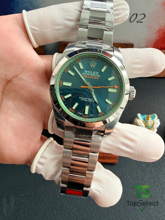 Rolex Milgauss Z-Blue Dial Green Crystal - 17