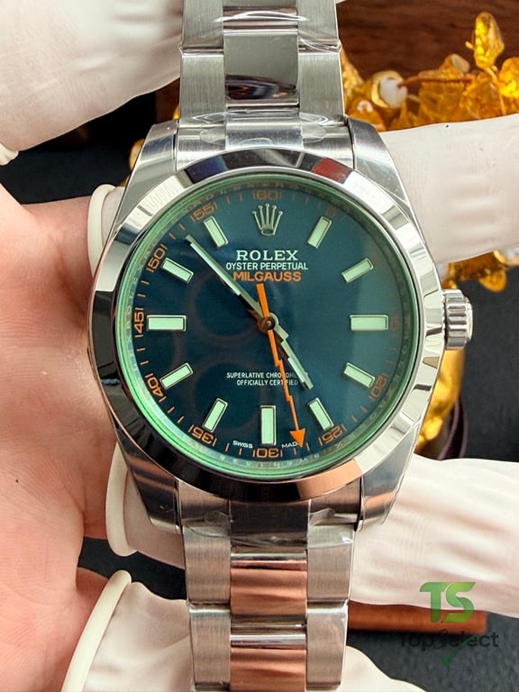 Rolex Milgauss Z-Blue Dial Green Crystal - 10