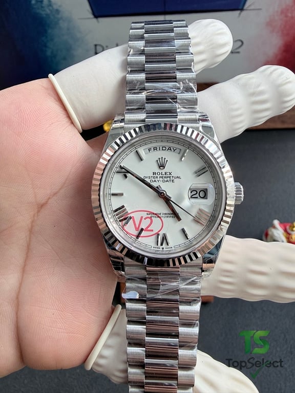 Rolex Day-Date White Dial Roman Numerals - 12