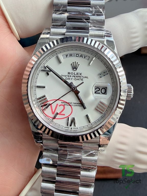 Rolex Day-Date White Dial Roman Numerals - 13