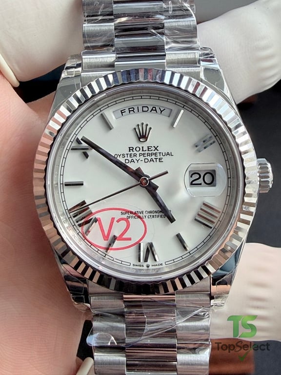 Rolex Day-Date White Dial Roman Numerals - 14
