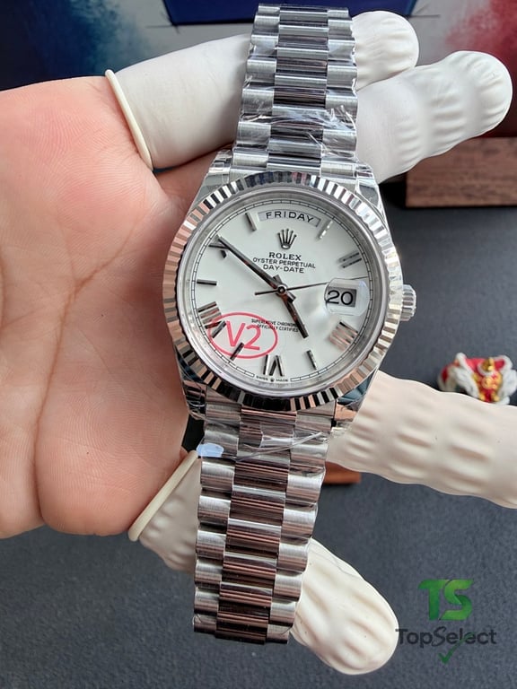 Rolex Day-Date White Dial Roman Numerals - 15