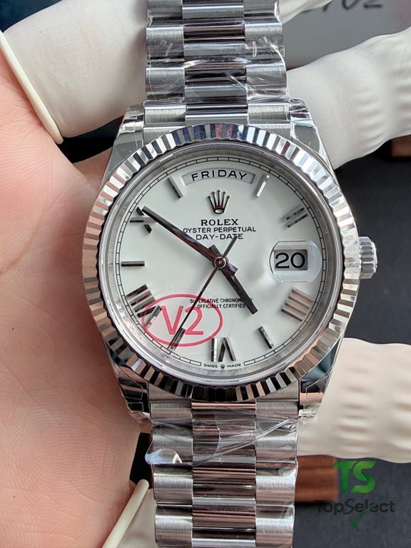 Rolex Day-Date White Dial Roman Numerals - 16