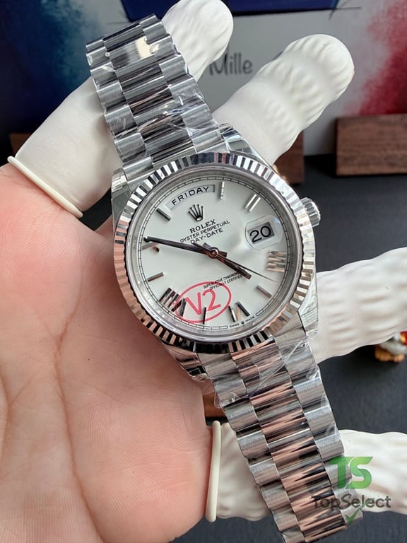 Rolex Day-Date White Dial Roman Numerals - 17