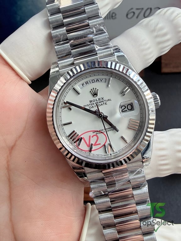 Rolex Day-Date White Dial Roman Numerals - 18