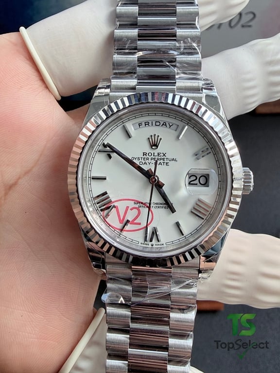 Rolex Day-Date White Dial Roman Numerals - 19