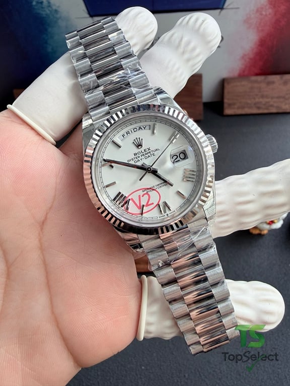 Rolex Day-Date White Dial Roman Numerals - 3