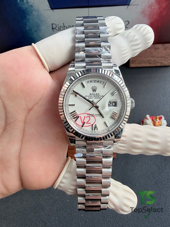 Rolex Day-Date White Dial Roman Numerals - 4
