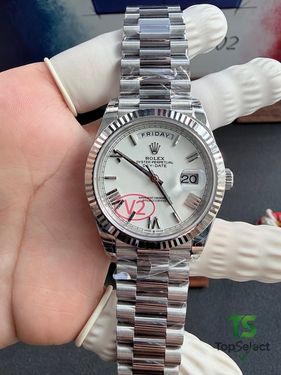 Rolex Day-Date White Dial Roman Numerals - 10