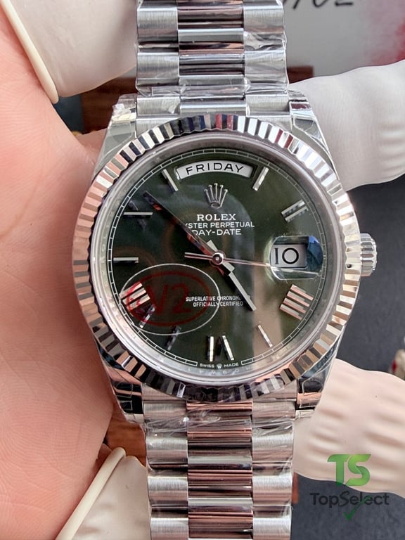 Rolex Day-Date Green Dial Silver - 14