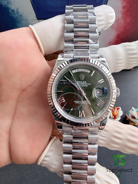Rolex Day-Date Green Dial Silver - 4