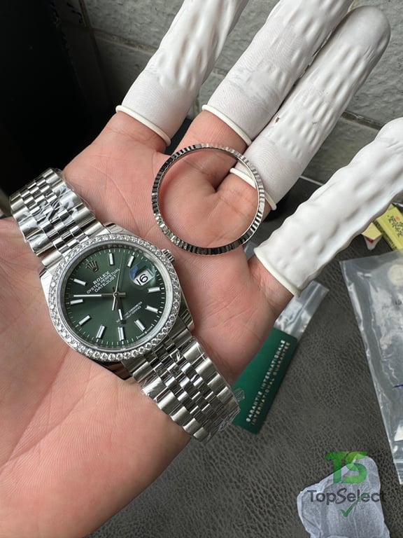 Rolex Datejust Green Dial Diamond Bezel - 9