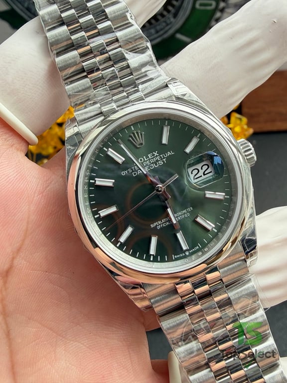 Rolex Datejust 36 Green Dial Jubilee - 6