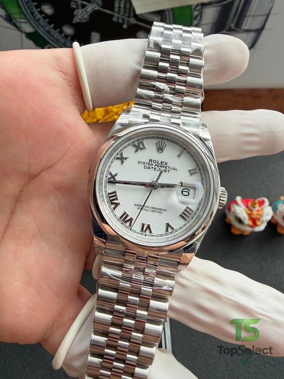 Rolex Datejust 36 White Roman Dial Jubilee - 19