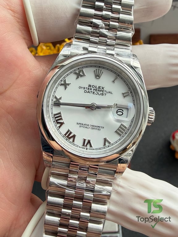 Rolex Datejust 36 White Roman Dial Jubilee - 5
