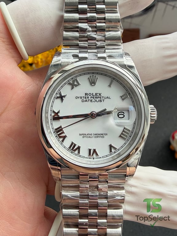 Rolex Datejust 36 White Roman Dial Jubilee - 6