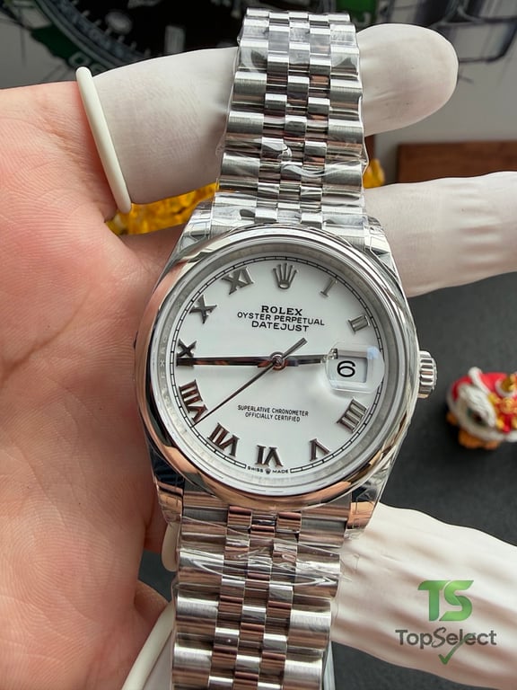 Rolex Datejust 36 White Roman Dial Jubilee - 7