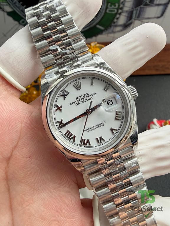 Rolex Datejust 36 White Roman Dial Jubilee - 8