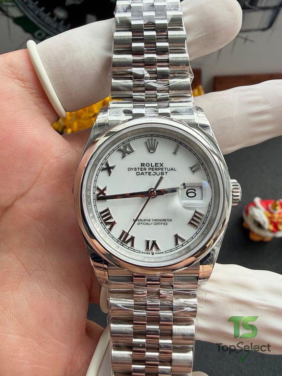 Rolex Datejust 36 White Roman Dial Jubilee - 10