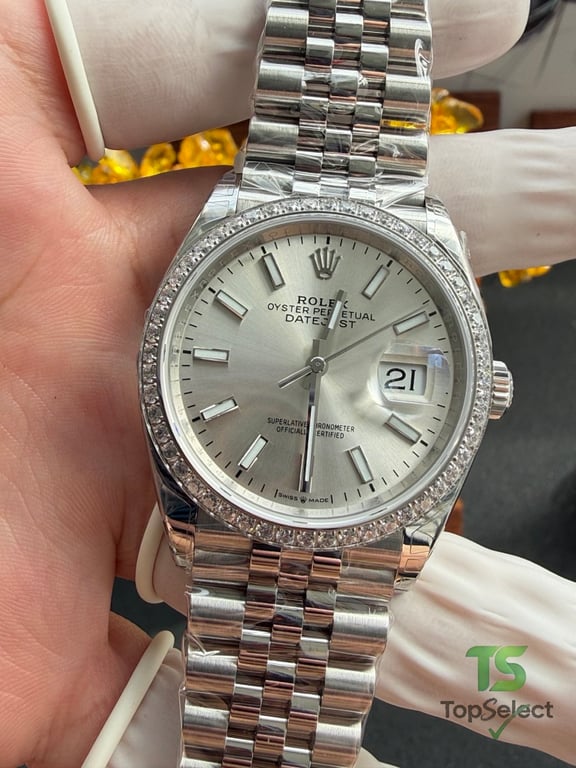 Rolex Datejust 36MM Silver Dial Diamond Bezel - 2