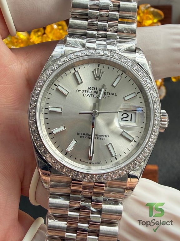 Rolex Datejust 36MM Silver Dial Diamond Bezel - 11