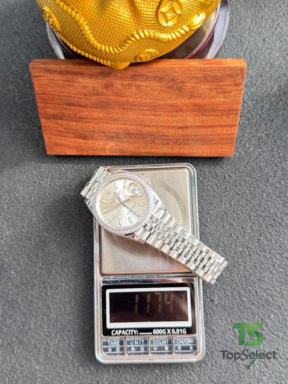 Rolex Datejust 36MM Silver Dial Diamond Bezel - 17