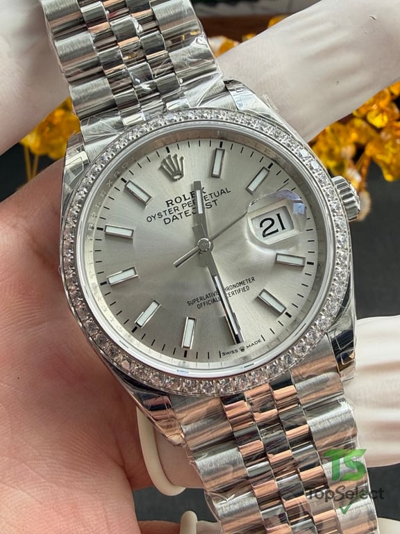 Rolex Datejust 36MM Silver Dial Diamond Bezel - 4