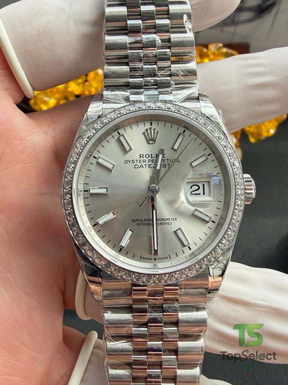 Rolex Datejust 36MM Silver Dial Diamond Bezel - 5