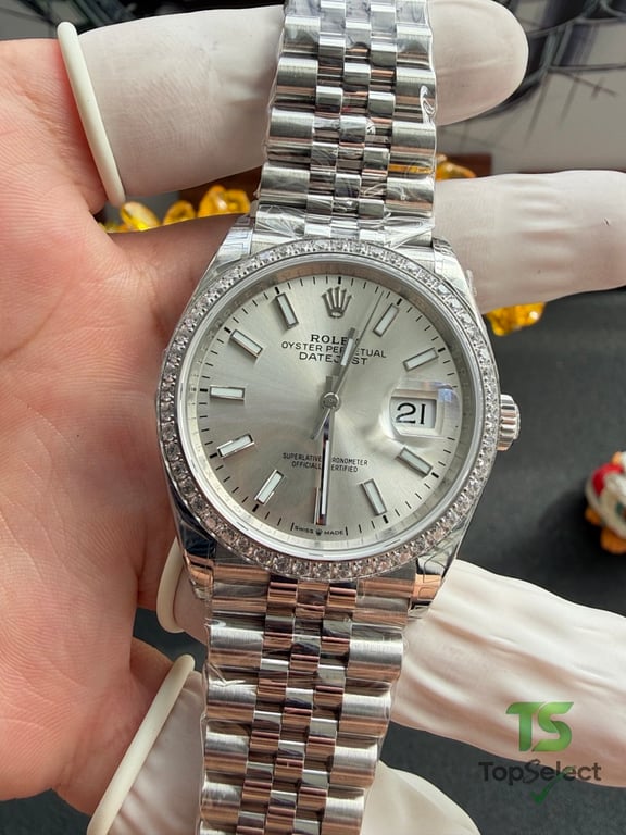 Rolex Datejust 36MM Silver Dial Diamond Bezel - 6